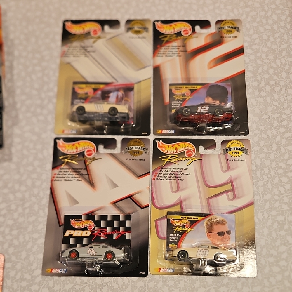 1999 Hot Wheels Test Track #10 Rudd #12 Mayfield #44 Hot Wheels #12 Burton